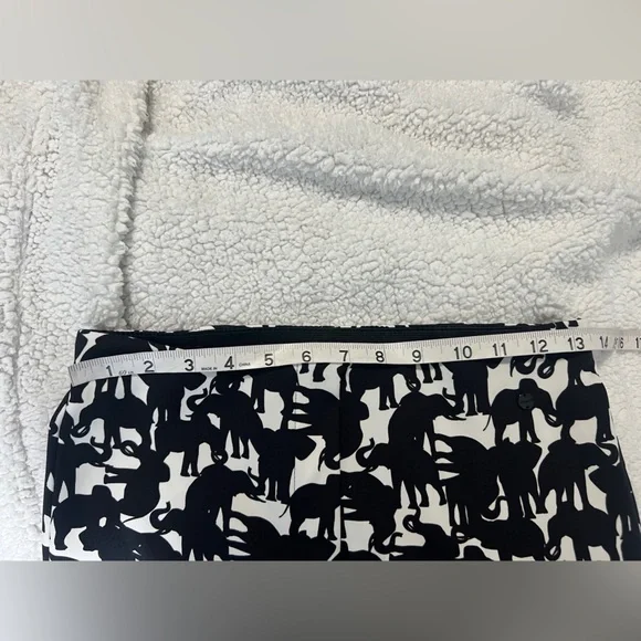 MarcCain Black and White Patterned Cropped Pants With Lace Trim NWT